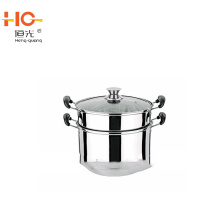 stainless steel cookware double-steamer with double-bottom kitchen appliance